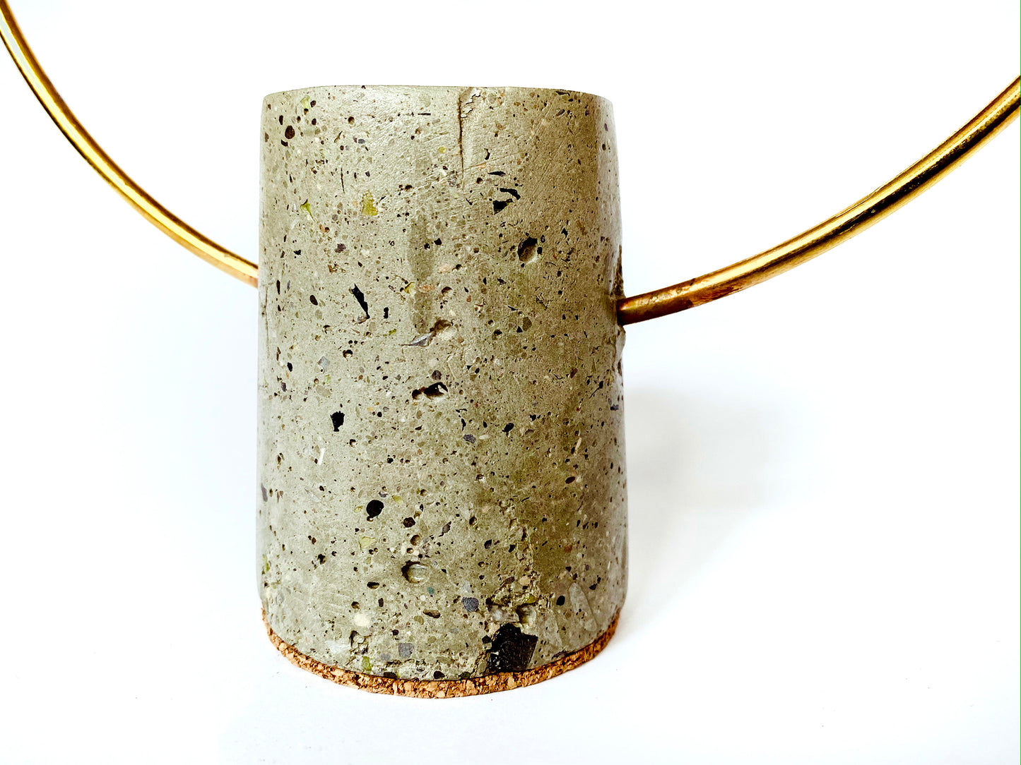 Gold Hoop and Concrete Pair of Holders | Natural Gray